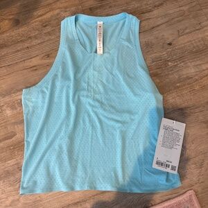 Lululemon blue Fast and Free Race Length tank